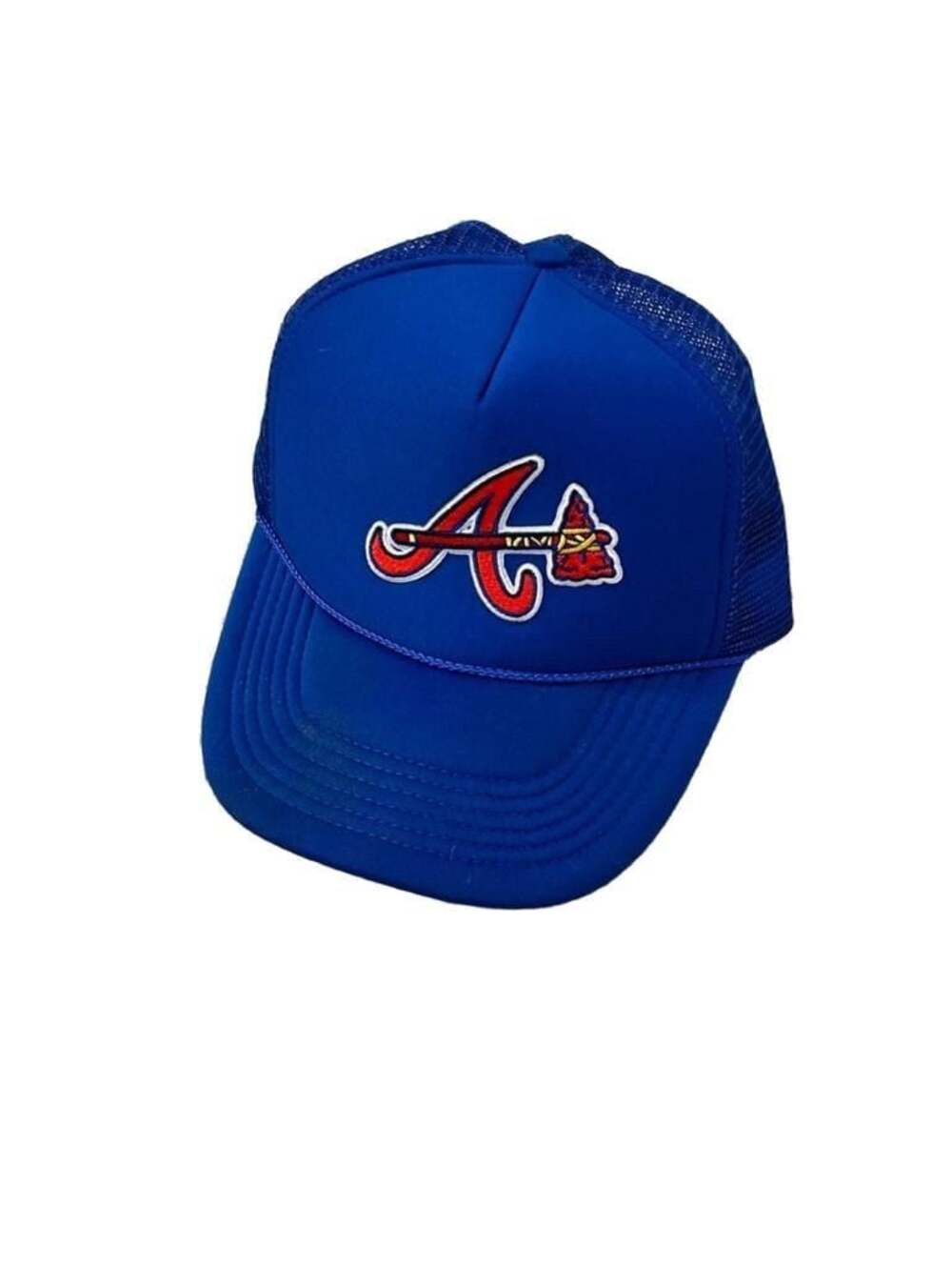 Vintage Atlanta Braves MLB Blue Trucker Mesh Snapback Hat Nissun Cap